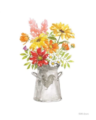 Picture of FARMHOUSE FLORAL VI WHITE