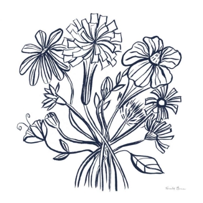 Picture of WILD FLOWERS LINE II NAVY