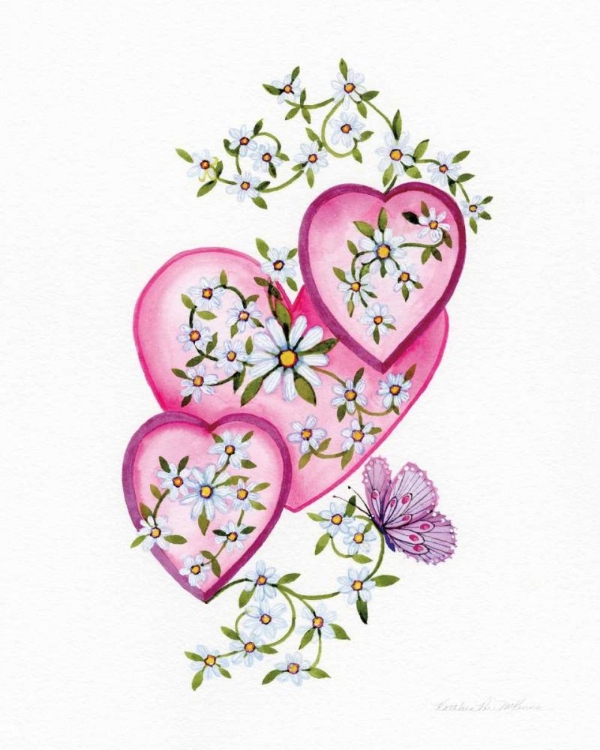 Picture of HEARTS AND FLOWERS I
