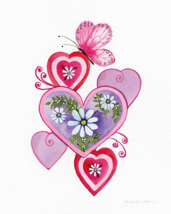 Picture of HEARTS AND FLOWERS II