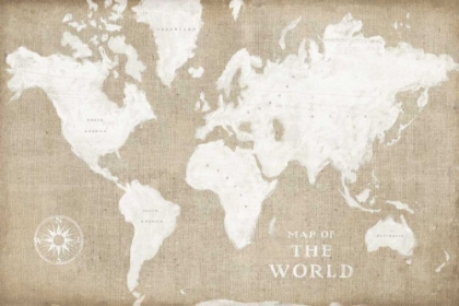 Picture of BURLAP WORLD MAP I