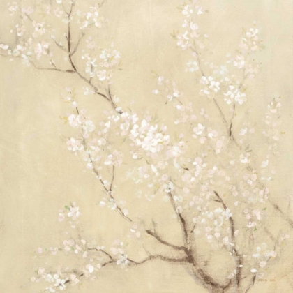 Picture of WHITE CHERRY BLOSSOMS I LINEN CROP