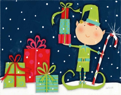 Picture of BRIGHT CHRISTMAS CANDY CANE ELF BLUE