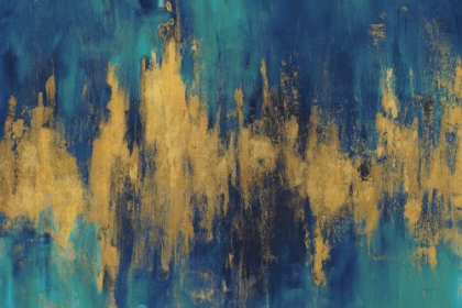 Picture of BLUE AND GOLD ABSTRACT CROP