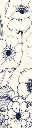 Picture of NAVY PEN AND INK FLOWERS II CROP