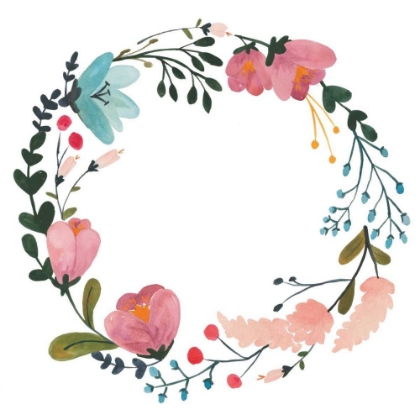 Picture of ROMANTIC FLORAL WREATH II