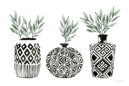 Picture of GEOMETRIC VASES I GREEN