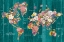 Picture of BOTANICAL FLORAL MAP WORDS AQUA
