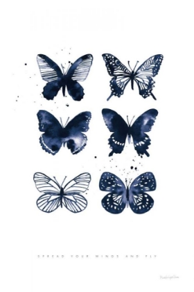 Picture of SIX INKY BUTTERFLIES BLUE