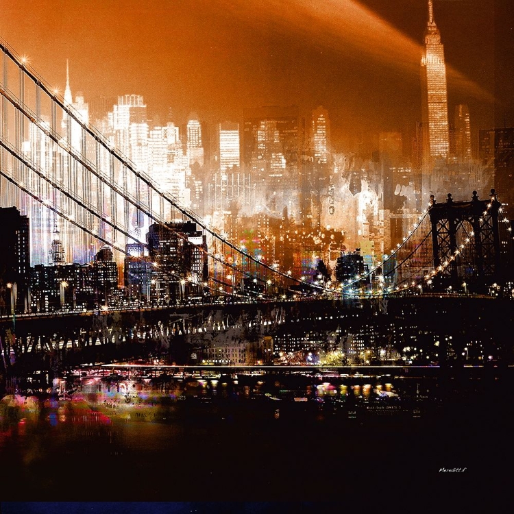 Picture of BROOKLYN BRIDGE BY NIGHT