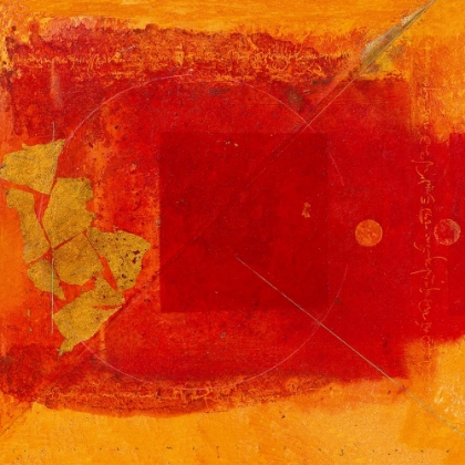 Picture of RED SQUARE WITH CIRCLE AND GOLD