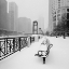 Picture of CHICAGO RIVER PROMENADE IN WINTER