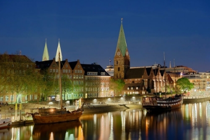 Picture of BREMEN HAFEN BEI NACHT