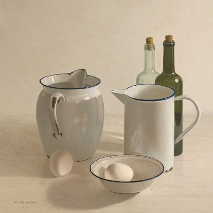 Picture of 2 JUGS-2 BOTTLES-2 EGGS AND A BOWL
