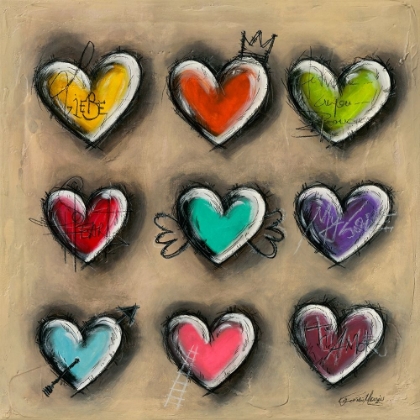Picture of COLORED HEARTS III