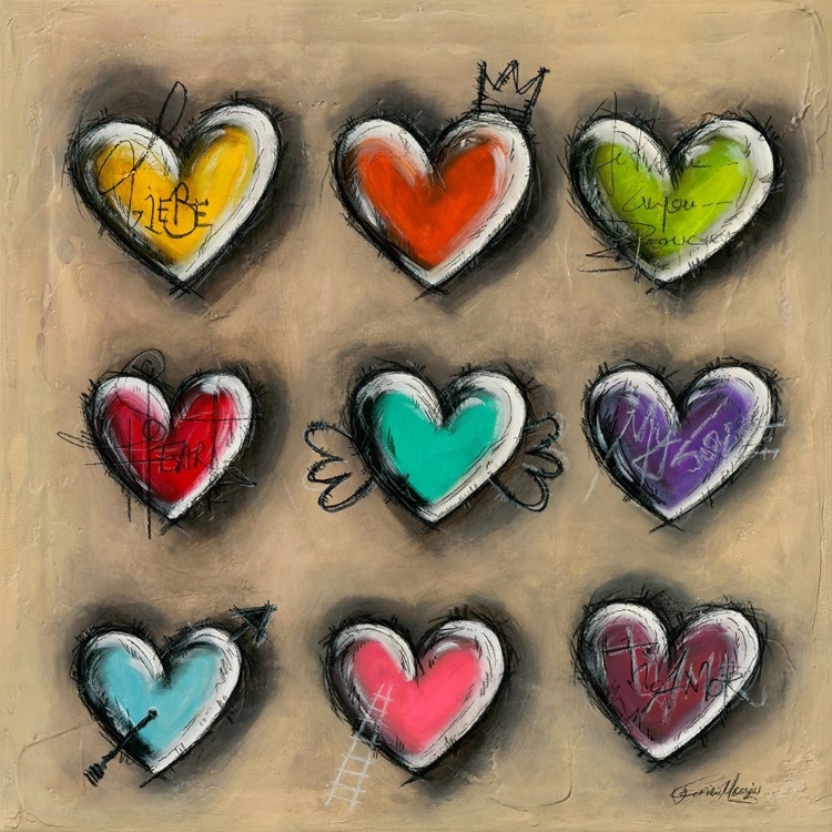 Picture of COLORED HEARTS III