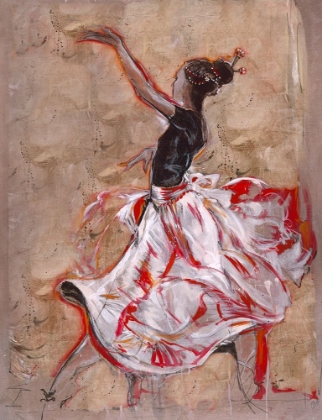 Picture of DANCER ON LINEN RED