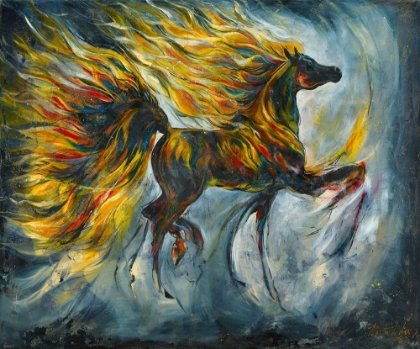 Picture of HORSE ON FIRE BRIGHT COLORS