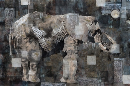 Picture of ELEPHANT COLLAGE BLUE