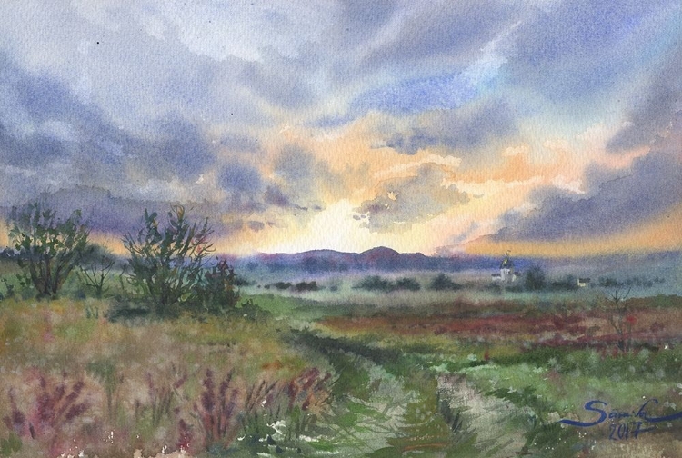 Picture of WATERCOLOR LANDSCAPE PAINTING 37