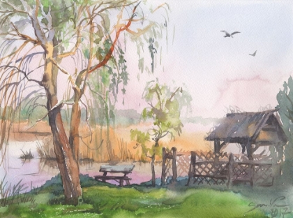 Picture of WATERCOLOR LANDSCAPE PAINTING 30