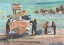 Picture of BOAT WITH FISHERMEN WATERCOLOR PAINTING