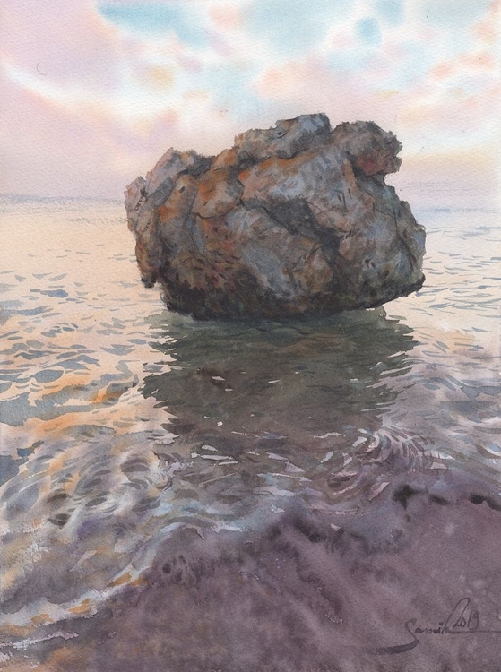 Picture of BEAUTIFUL SEASCAPE WITH STONE IN WATER