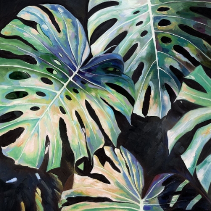 Picture of MIDNIGHT MONSTERA I ART PRINT