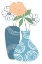 Picture of BLUE DECORATIVE POTS II