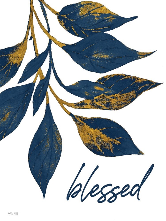 Picture of BLESSED NAVY GOLD LEAVES