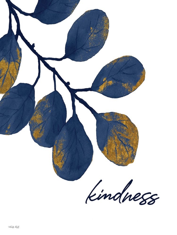 Picture of KINDNESS NAVY GOLD LEAVES