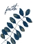 Picture of FAITH NAVY GOLD LEAVES
