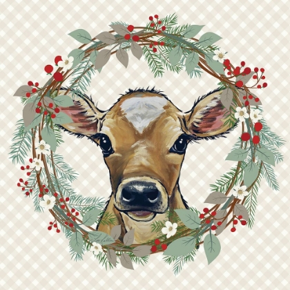 Picture of CHRISTMAS CALF WREATH