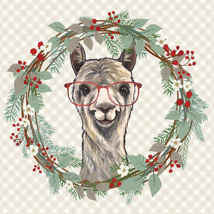 Picture of CHRISTMAS LLAMA WREATH