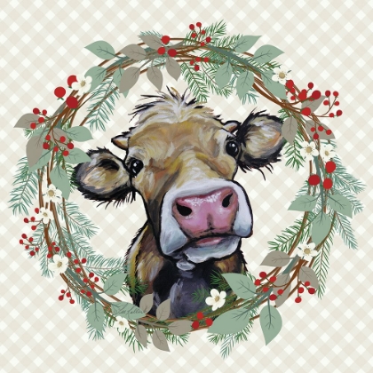 Picture of CHRISTMAS COW WREATH