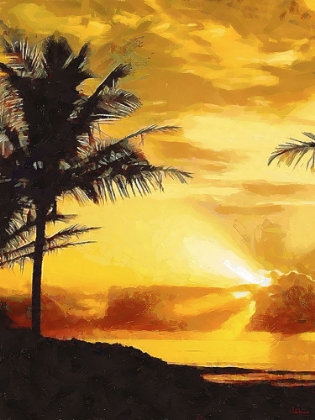 Picture of SUNSET OVER THE PALMS - DIPTYCH A