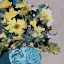 Picture of YELLOW DAISIES IN BLUE VASE