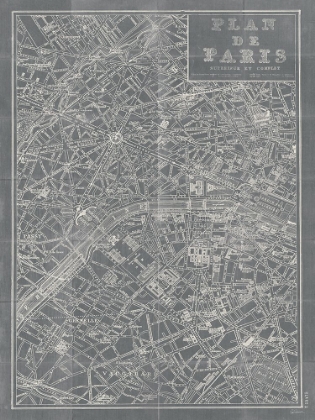 Picture of BLUEPRINT MAP PARIS GREY