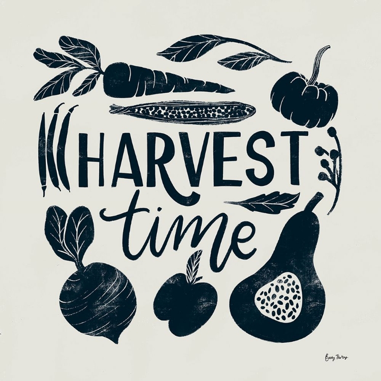 Picture of HARVEST LETTERING I BLUE