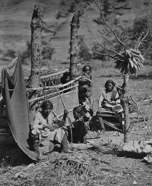 Picture of ABORIGINAL LIFE AMONG THE NAVAJOE INDIANS. NEAR OLD FORT DEFIANCE-NEW MEXICO