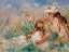 Picture of GIRLS IN THE GRASS ARRANGING A BOUQUET
