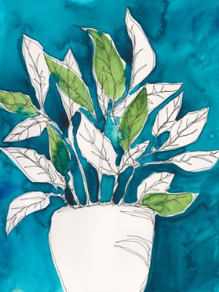 Picture of GREEN LEAVES IN POTS II