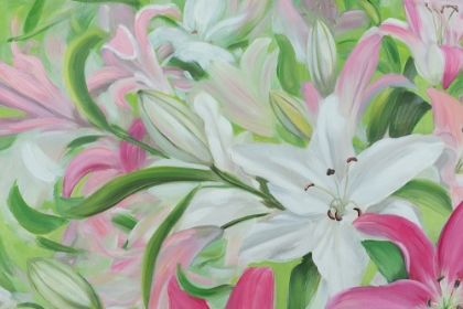 Picture of PINK AND WHITE LILIES I