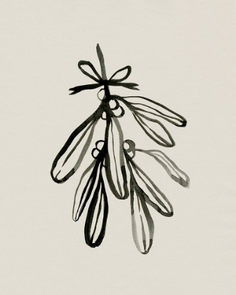 Picture of MISTLETOE SKETCH WITH BOWS I