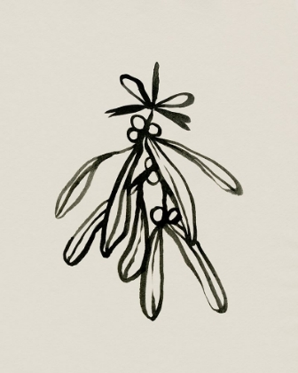 Picture of MISTLETOE SKETCH WITH BOWS II