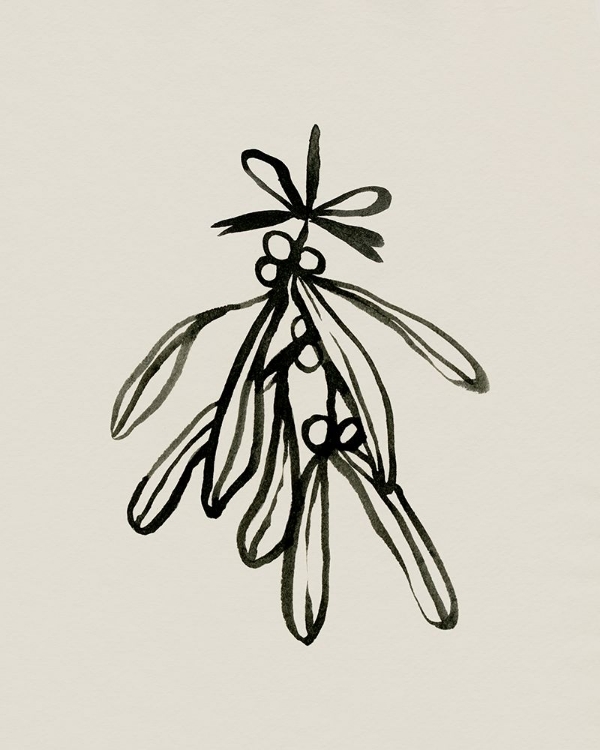 Picture of MISTLETOE SKETCH WITH BOWS II