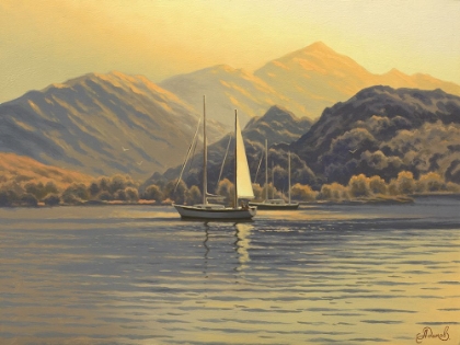 Picture of SAIL ON THE SEA NEAR MOUNTAINS