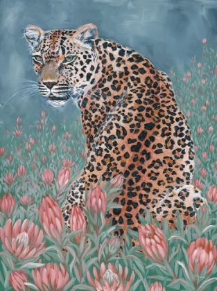 Picture of LEOPARD IN THE FLOWERS