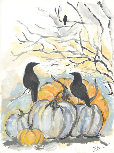 Picture of CROWS IN THE PUMPKIN PATCH