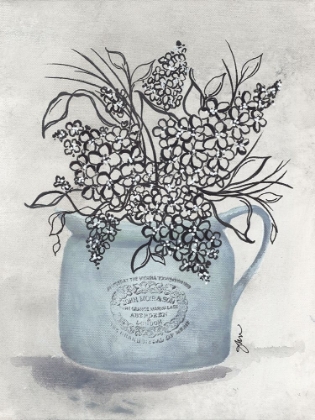 Picture of SKETCHY FLORAL ENAMEL POT